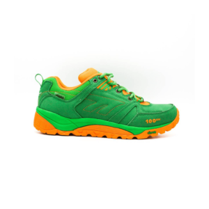 High tech wandelschoenen in de kleuren groen en oranje. De perfecte schoenen voor de actieve wandelaar. product foto (1)